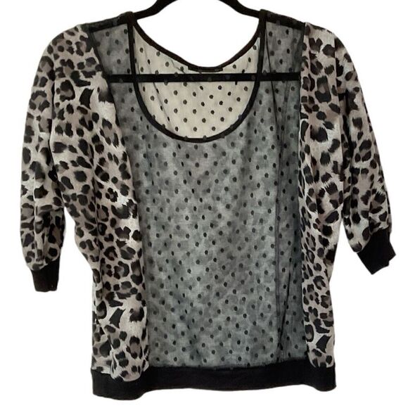 Poetry Leopard Print Top with Mesh XL - Picture 2 of 2